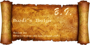 Buzás Ibolya névjegykártya